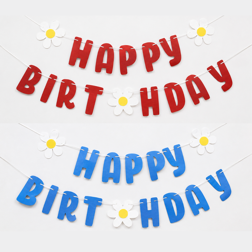 데이지꽃 생일 가랜드